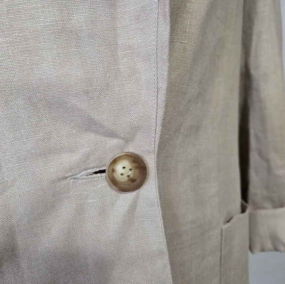 Lauren Jeffries 100% Linen Cream Blazer. Size 12 - Picture 4 of 13
